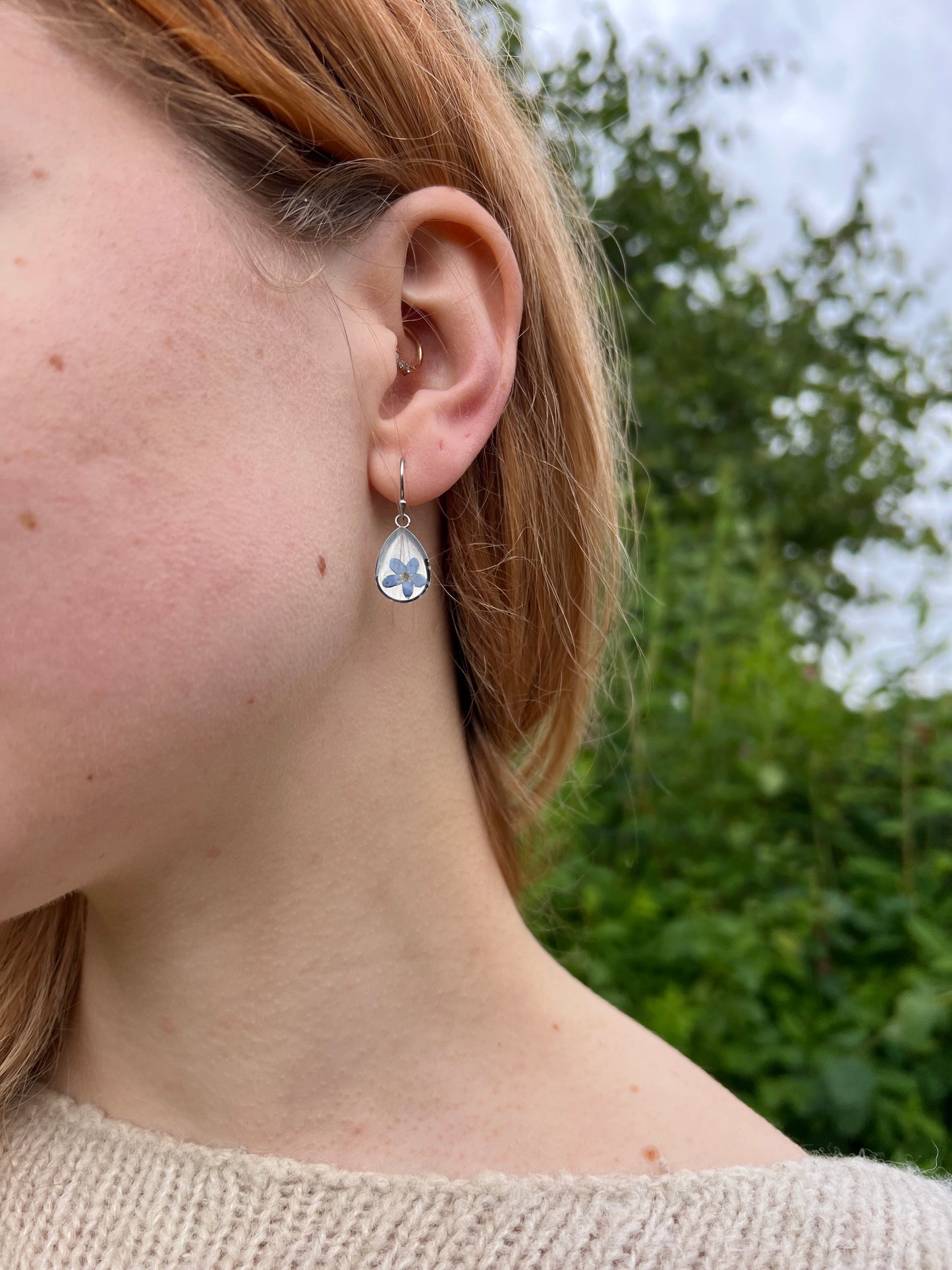 silvery light - earhooks